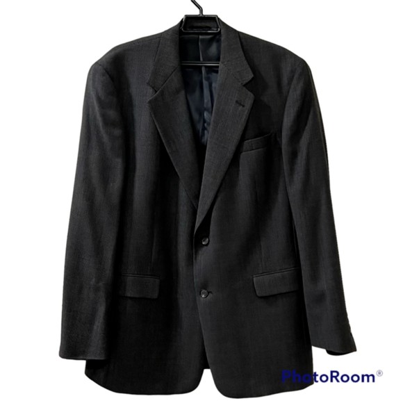 AUSTIN REED Mens 100% Wool Gray Sport Coat 2 Button Jacket Blazer USA Made Sz 44